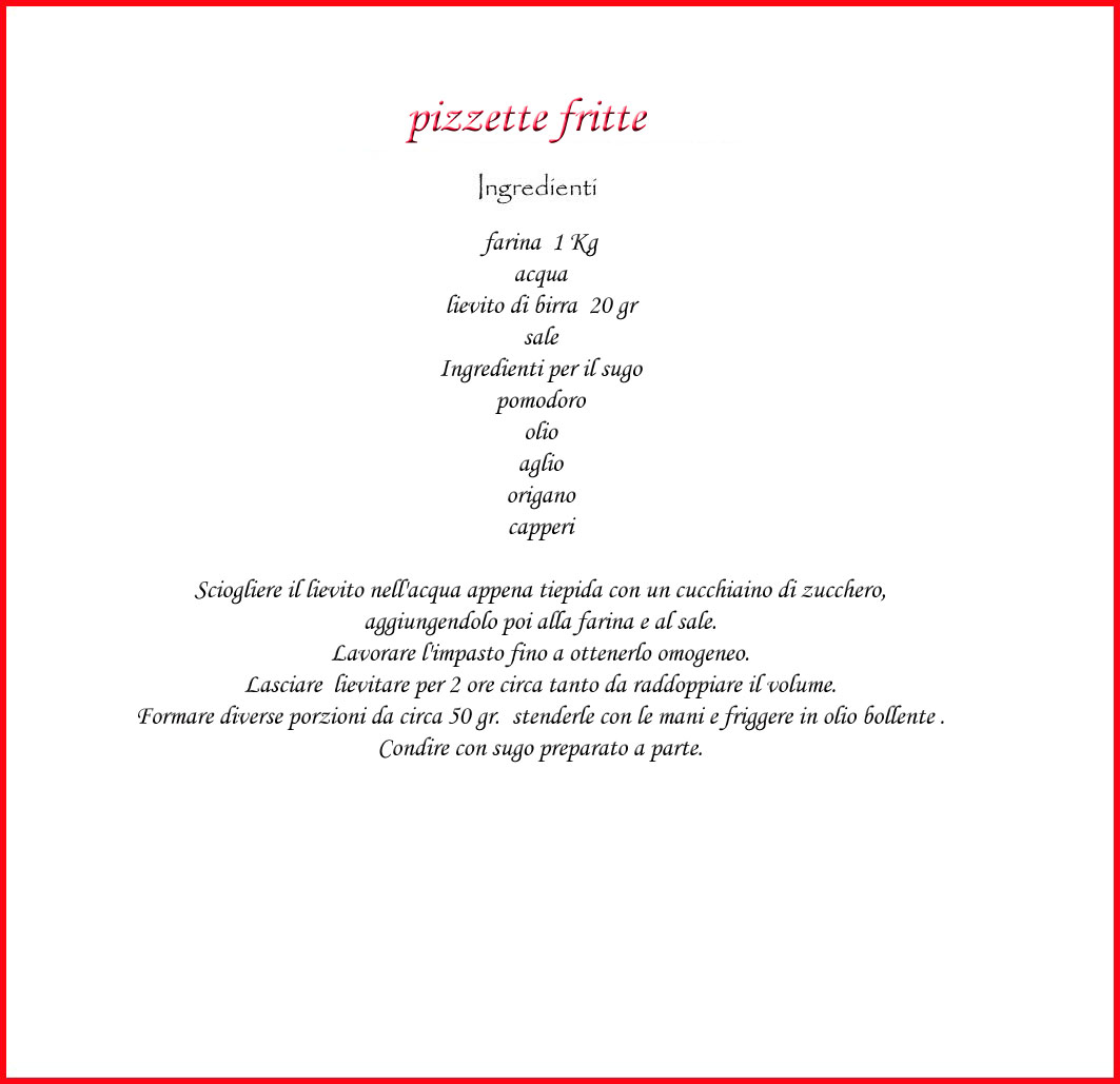 Ricetta Pizzette Fritte